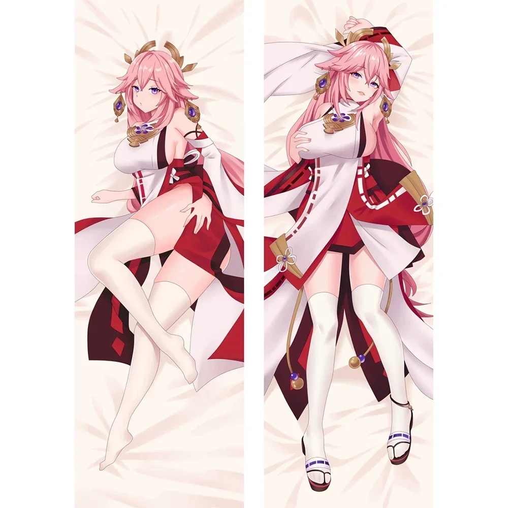 

Аниме Genshin Impact Inazuma Yae Miko Подушка «Dakimakura» чехол Otaku Waifu Peachskin наволочка в подарок для косплея