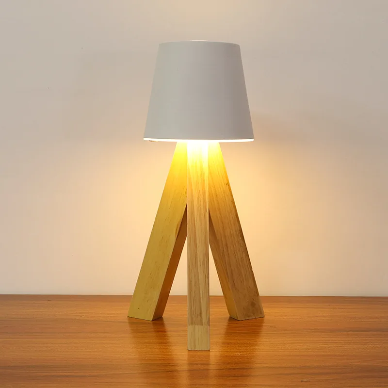 

Led Retro Table Lamp USB Charging Creative Personality Desk Lamp Solid Wood Bedside Bedroom Living Room Small Night Lamp