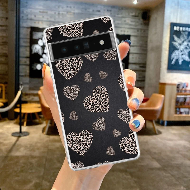 Gold Pink Rose Glitter Hearts Soft Silicone Clear Phone Case