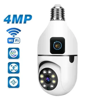 V380 1080P WIFI Dual Lens Bulb Camera Wireless PTZ IP Camera Video Night Vision Two Way Audio Indoor Network 1