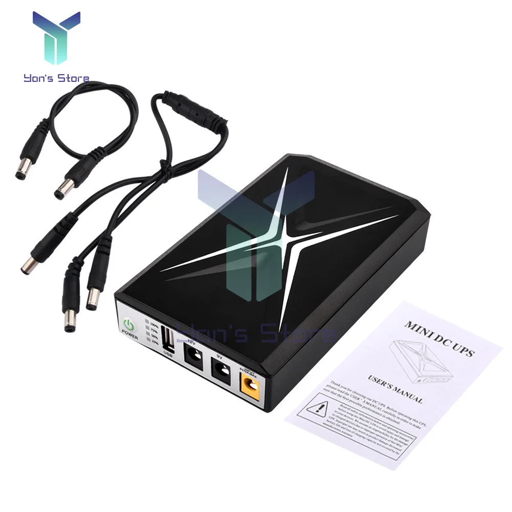Uninterruptible Power Supply DC UPS Battery Backup 10400mAh 5V 9V 12V 1A Output Mini Portable High-capacity