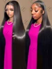 40 50 Inch Straight 13x6 13x4 Hd Lace Front Human Hair Wig 250 Density Brazilian 360 Full Lace Frontal Wigs Preplucked For Women 1