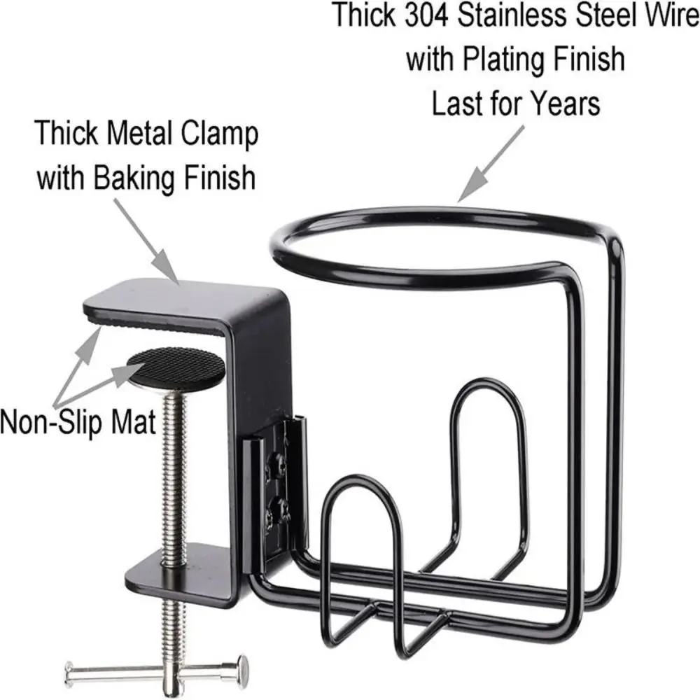 Clip-on Table Cup Holder Metal Cup Holder Drink Cup Holder, Large Tabletop Cup Holder, Table Cup Holder, Clip-on Cup Holder 6