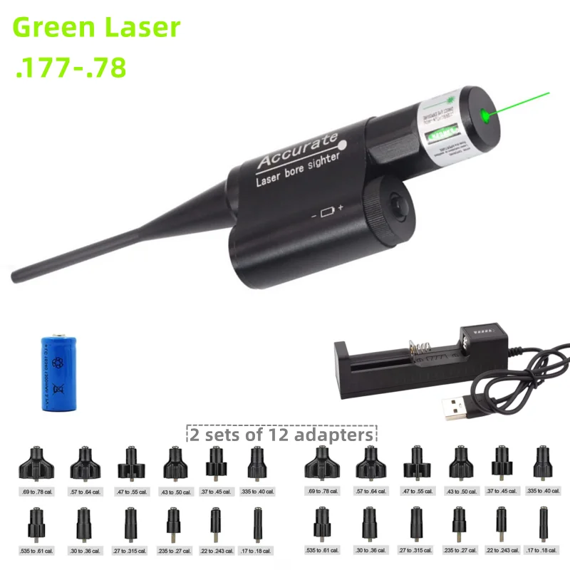 Tactical Red Dot Laser BoreSighter for .177 to .78 12GA Calibers