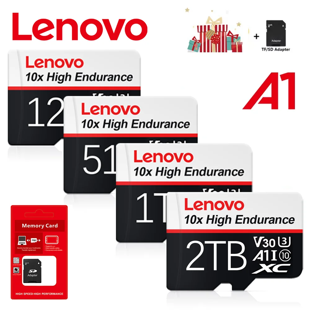 Memory Card USB Flash Drive Flash Drive Pen Drive Lenovo 2TB SD Memory Card 1TB 512GB SD Card 256GB Ultra-fast Transfer Micro TF 128GB Cartao De Memoria Phone PC