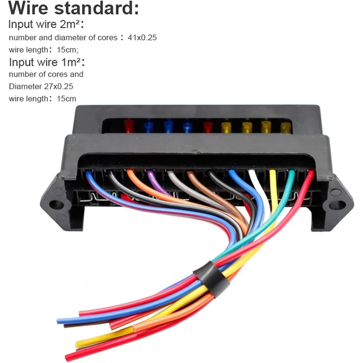 Multi-Output Fuse Holder Kit with Harness and Connector Wires for Automotive and Marine Use