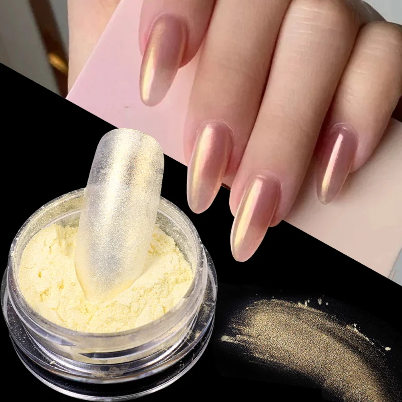 Specchio Aurora Nail Powder Olografico Colorato Glitter Nails Art Sfregamento Polvere Sirena Sparkle Diy Nail Art Decorazione Pigmento