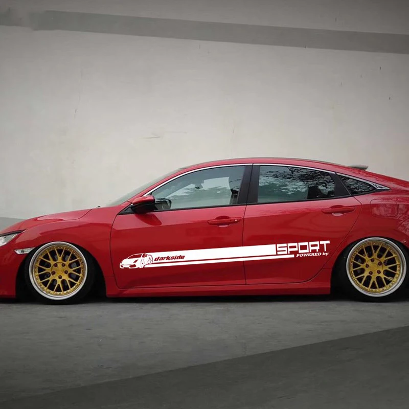 

2pcs car stickers for car doors, scratches, waistline, personalized DIY modification, brushed anti scratch sports stickers