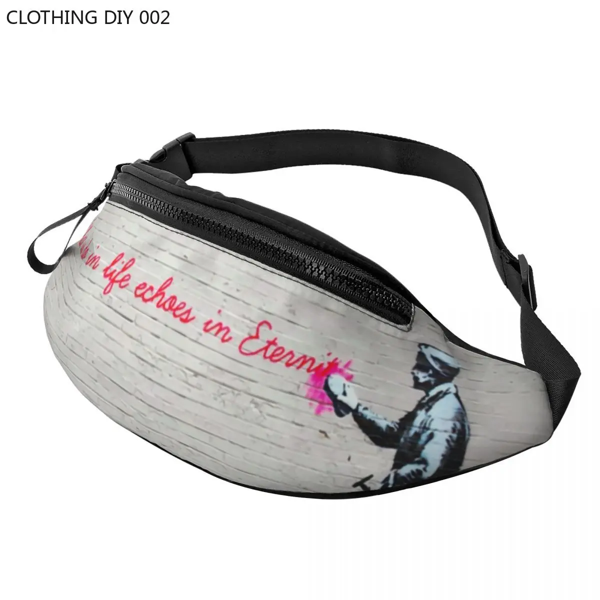 

Banksy Fanny Pack Women Men Fashion Pop Street Art Crossbody Waist Bag for Traveling Phone Money Pouch