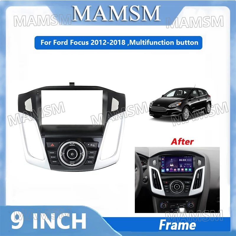 

9 Inch 2 Din Radio Frame Adapter For Ford Focus 2012-2018 Car Android Player DVD Audio Panel Mount Installation Fascia Frame