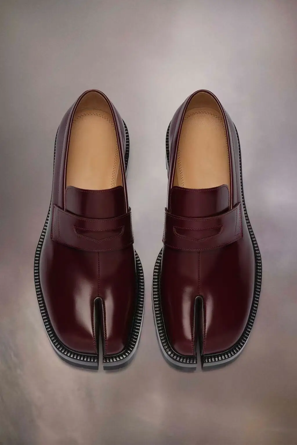 メンズタビシューズ,厚底モカシン,無地,ソフトレザーデザイン,スプリットトゥ,ブランド