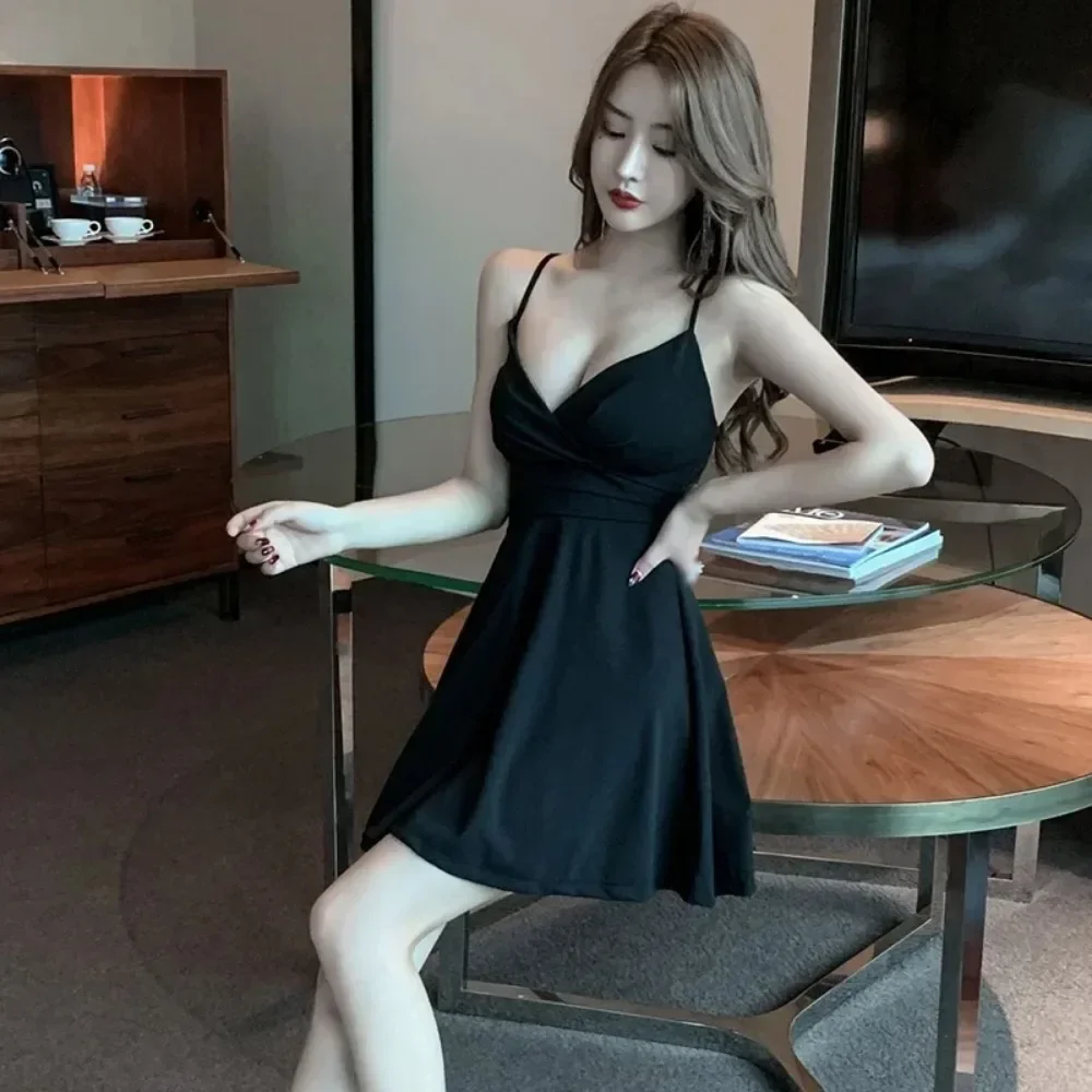 Women's Suspender Dress Sexy Strap Clothes Temperament Dress Sleeveless Summer Sweet Skirt Suspender Dress Slim Bodycon