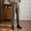 2022 High Quality Trouser Pant For Man Office Trouser Men Business Casual Pant British Social Club Outfits Pantalones Hombre 4