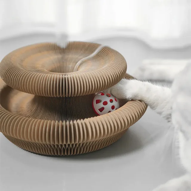1/2pcs Magic Organ Cat Toy Cats Scratcher Scratch Board Round Corrugated Scratching Post Toys Cats Grinding Claw Cat Accessories 3