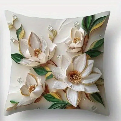 Floral 3D PillowcaseBling ,Sofa bedroom cushion cover, single-sided printing, without pillow core