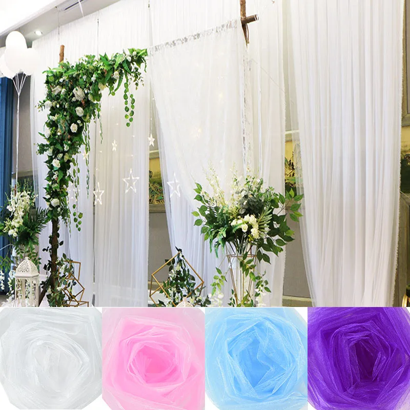 

5/10M Fabric Tulle Wedding Decoration Backdrop Curtain Tulle Baby Shower Decora Organza DIY Arch Tulle Party Decor Supplies