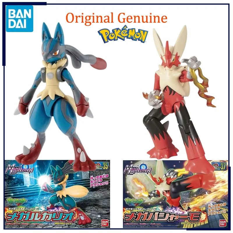 Originale Genuine Bandai Anime Pokemon Lucario Blaziken Mega Assembly Model Toys Action Figure Gifts Ornamenti Da Collezione Ragazzi