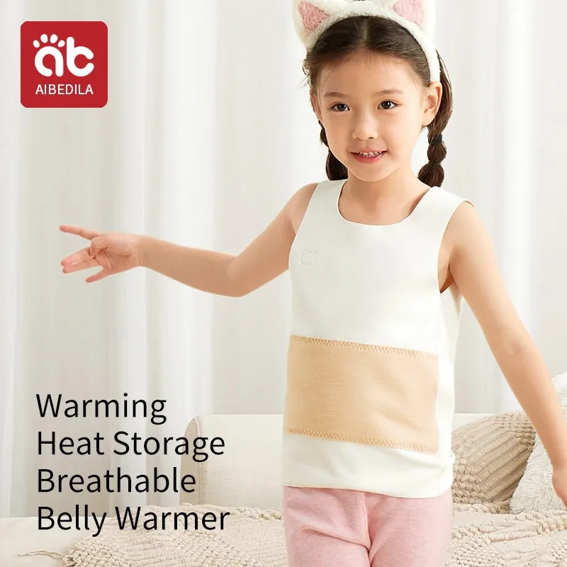 

AIBEDILA Children's Belly warm vest girls inside wear autumn and winter models close to the underwear baby bottoming padded boys