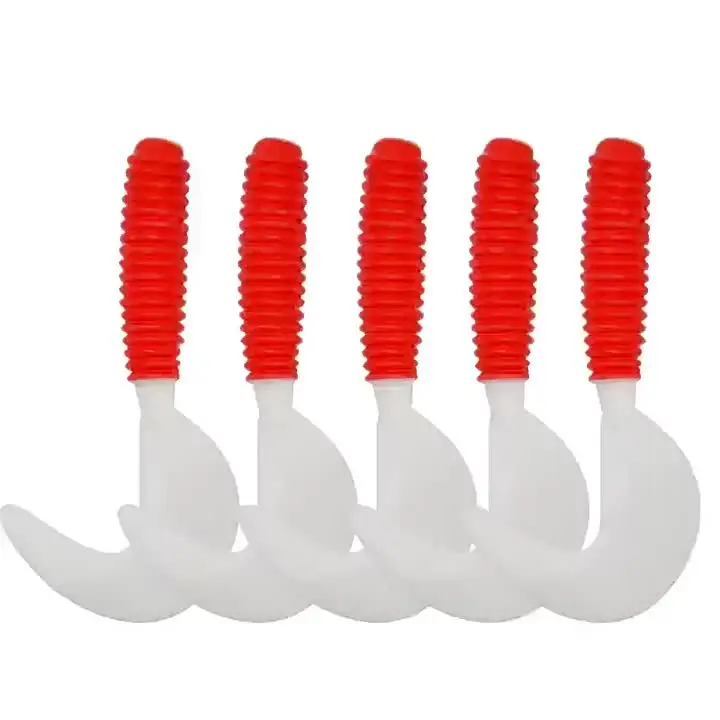 fish lures with red heads and wormlike tail LURELINK 165-Piece Trout Lure Kit for Creek & River Fishing Gear Split Grub Worms, Shad Dart Jig Heads, Floats & Sinkers in the backcountry or along the shoreline Curly Tail Grub - Etsy