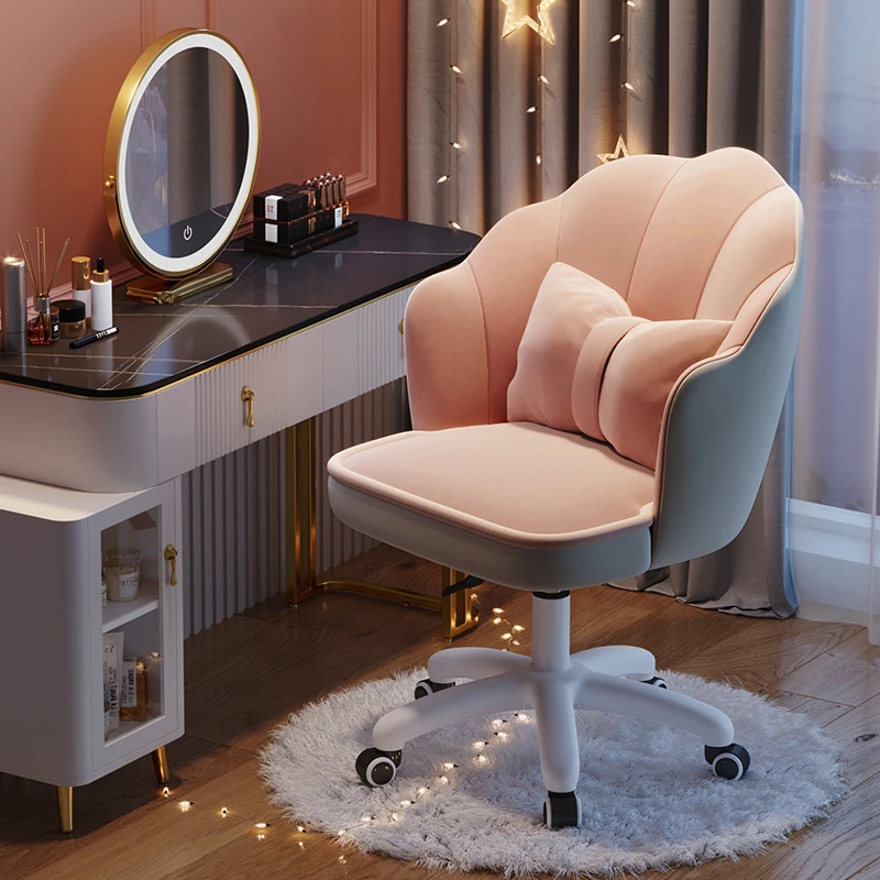 Velvet Office Chair Decorating Accessories Nordic Vanity Pink Gaming Chair Cute Chaise De Bureau Design Home Furniture Leisure fila decorating 3rm01156 125