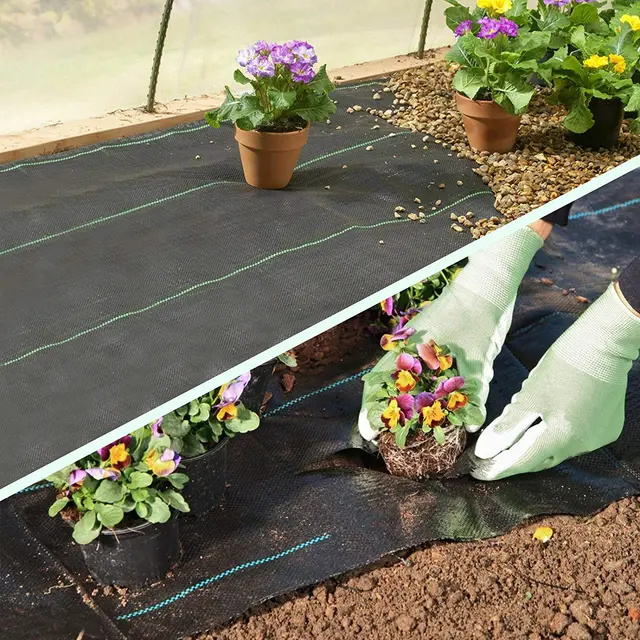 Gyomfilm-Áteresztő Víz, Uv Stabilizáció Képbiztos Talajszövet 160 G/M² Gyomvédő Ágykert 10M X 2M