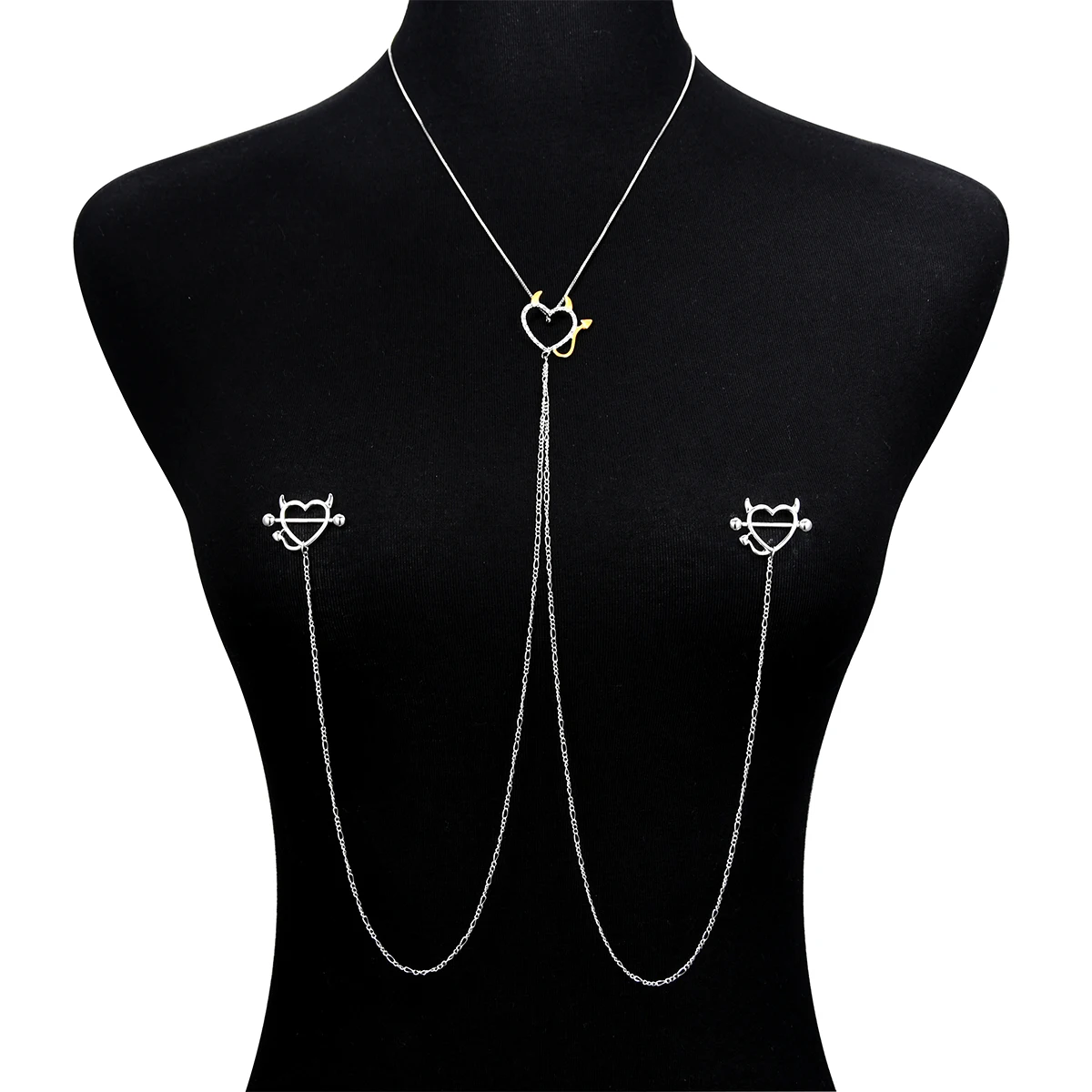 Piercing Metal Body Chain Fake Nipple Nipple Chains Barbells Body