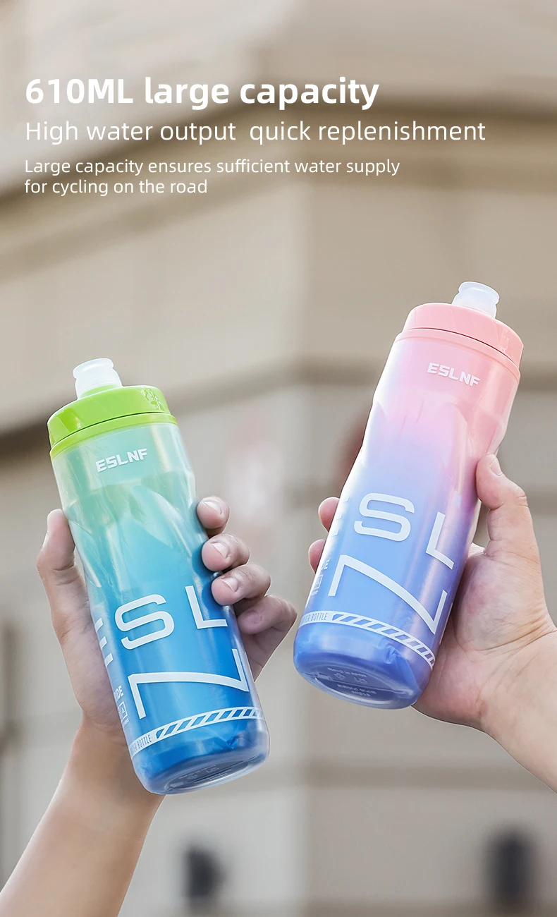 ESLNF 610ML Große Kapazität Fahrrad Reiten Flasche Rennrad MTB Doppel-schicht Isolierte Wasser Flasche Tragbare Fahrrad Wasser flasche – Detail 6