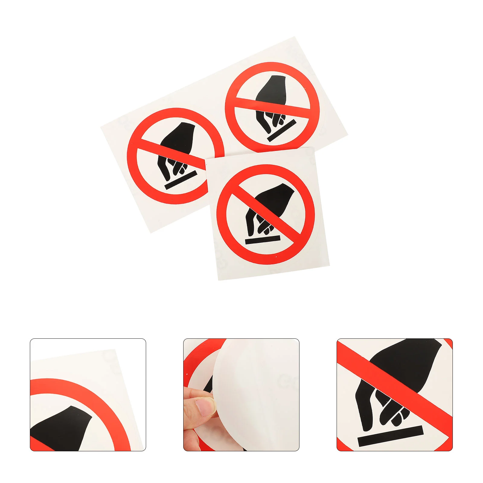 3 Pcs Warning Sticker Safety Sign Round Labels Do Not Touch Vinyl Decals Roadway Traffic Signal No Touch Danger Signs