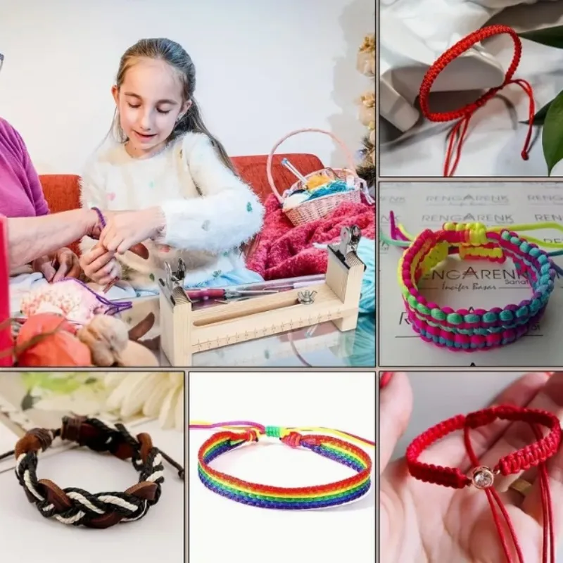 Adjustable Paracord Bracelet Maker Kit-U Shaped Wooden Frame-Easy Crafting Tool for Jewelry Perfect for DIY Enthusiasts