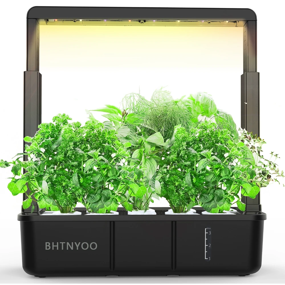 Hydroponic Growing System Kits 15 Pods Indoor Smart Hydroponics Planting Herbs Garden with LED Grow Lights Adjustable Height