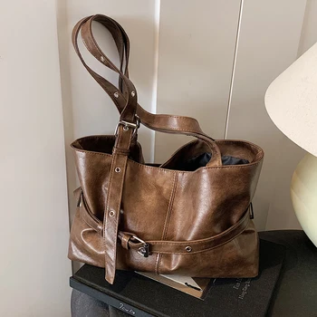  Borsa tote con manico superiore Borsa da viaggio sotto le ascelle da donna Borsa a tracolla di grande capacità Borsa da viaggio femminile in morbida pelle PU vintage Bi