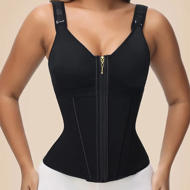 Waist Trainer Corset for Women Tummy Control Sport Workout Body Shaper Vest Steel Boned Overbust Bustier Top