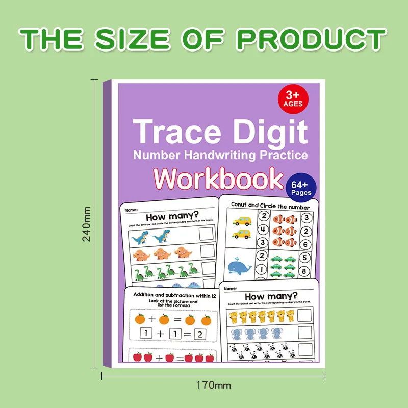 Kids Interactive Math Workbook - Counting, Addition and Subtraction, Number Relationship Activities - Visual Learning Workbook