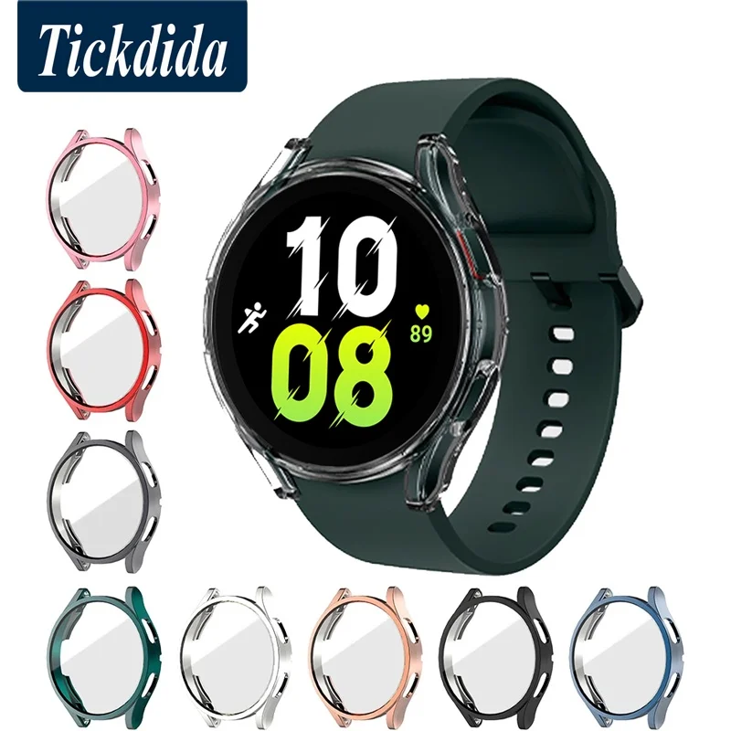 

Case for Samsung Galaxy Watch 5 Pro Watch 4 Screen Protector 44mm All-Around TPU Anti-Scratch Flexible Soft Protective Cover