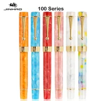 JINHAO 100 Centennial Fountain Pen Resin Gold Clip Nib EF F M Students Pens Business Stationery School Office Supplies PK 9019 1