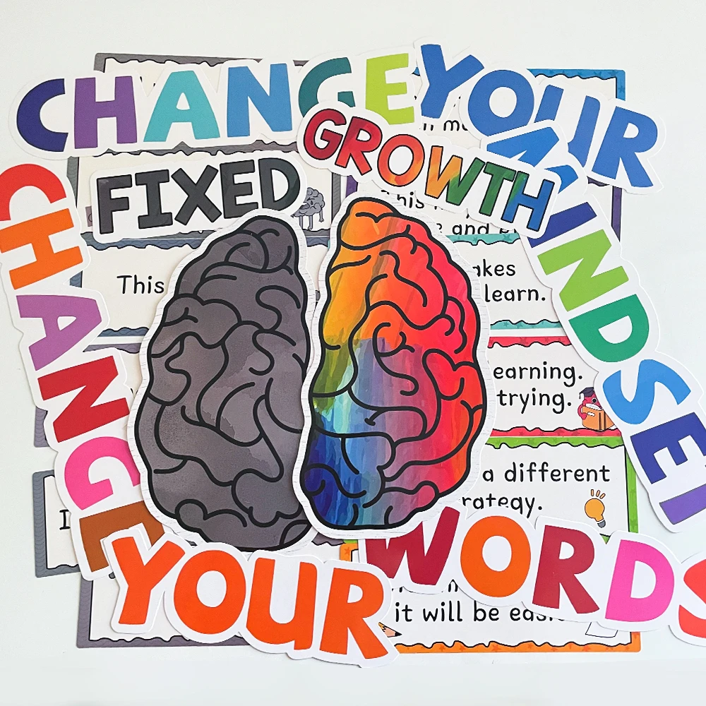 22Pcs Growth Mindset Classroom Bulletin Board Decor Inspiring and Educational Positive Sayings Display Set Elementary Decoration 2