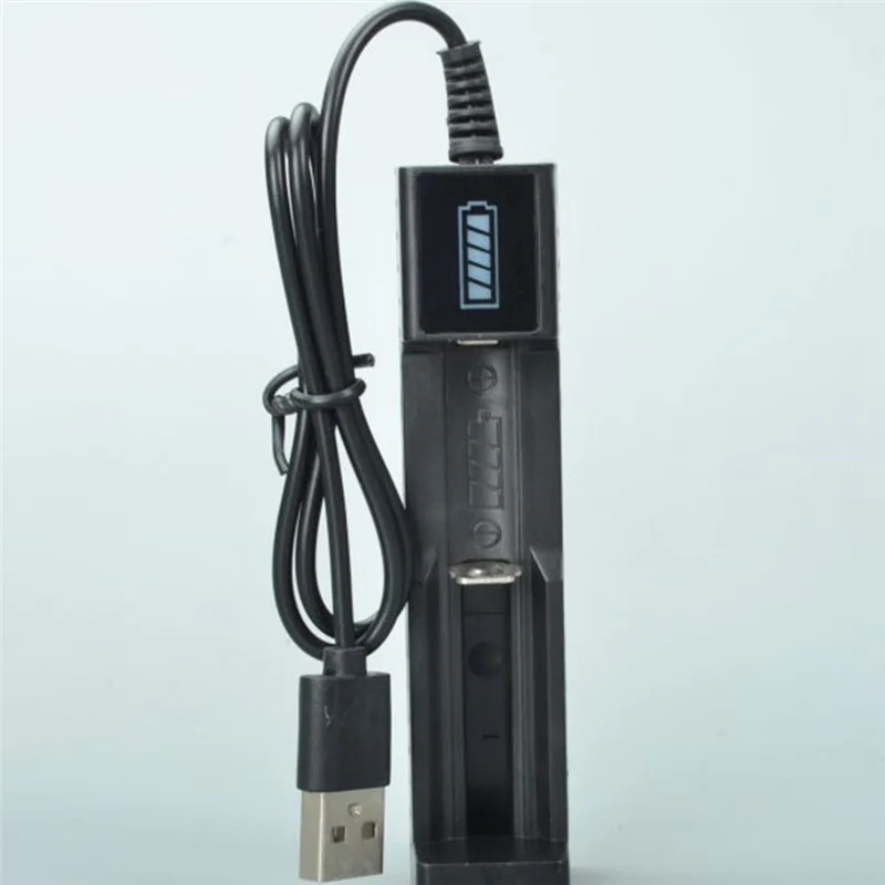 USB Battery Charger 1 Slot Universal Quick Charging Rechargeable Lithium Battery Charger for 18650 26650 14500 16340 usb battery charger