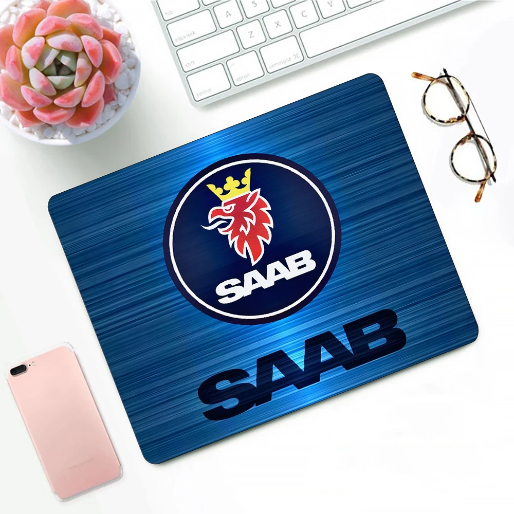 

Saab logo Office Mice Gamer Soft Mouse Pad Mouse Pad Anti-student Office Desktop Non-slip Pad 18x22cm Saab car