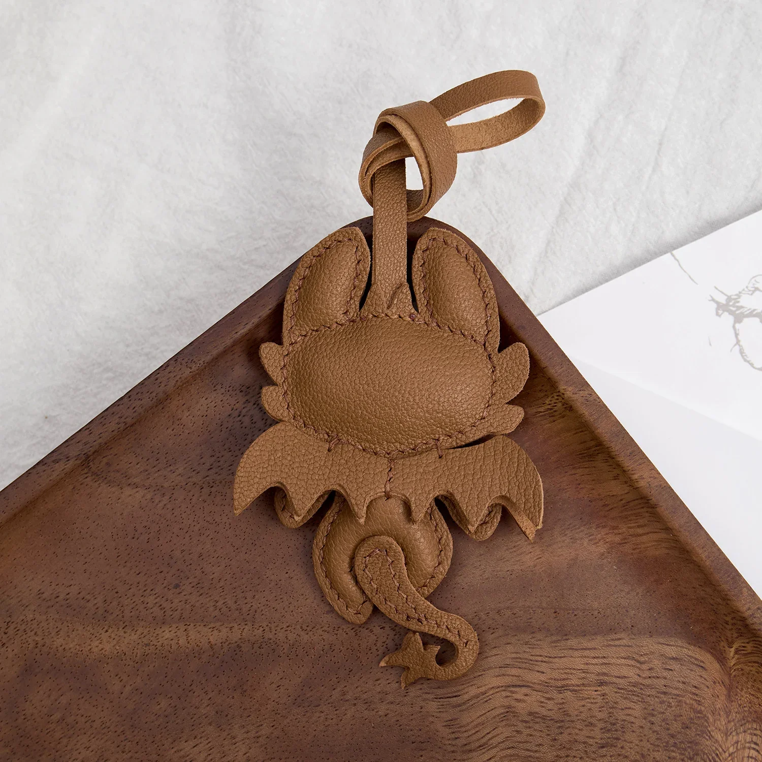 Decorative dragon leather bag charm