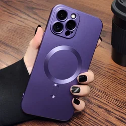 Luxury Soft Silicone Matte Magnetic Phone Case Cover with Bumper Protection - iPhone 17 Pro Max (PURPLE)