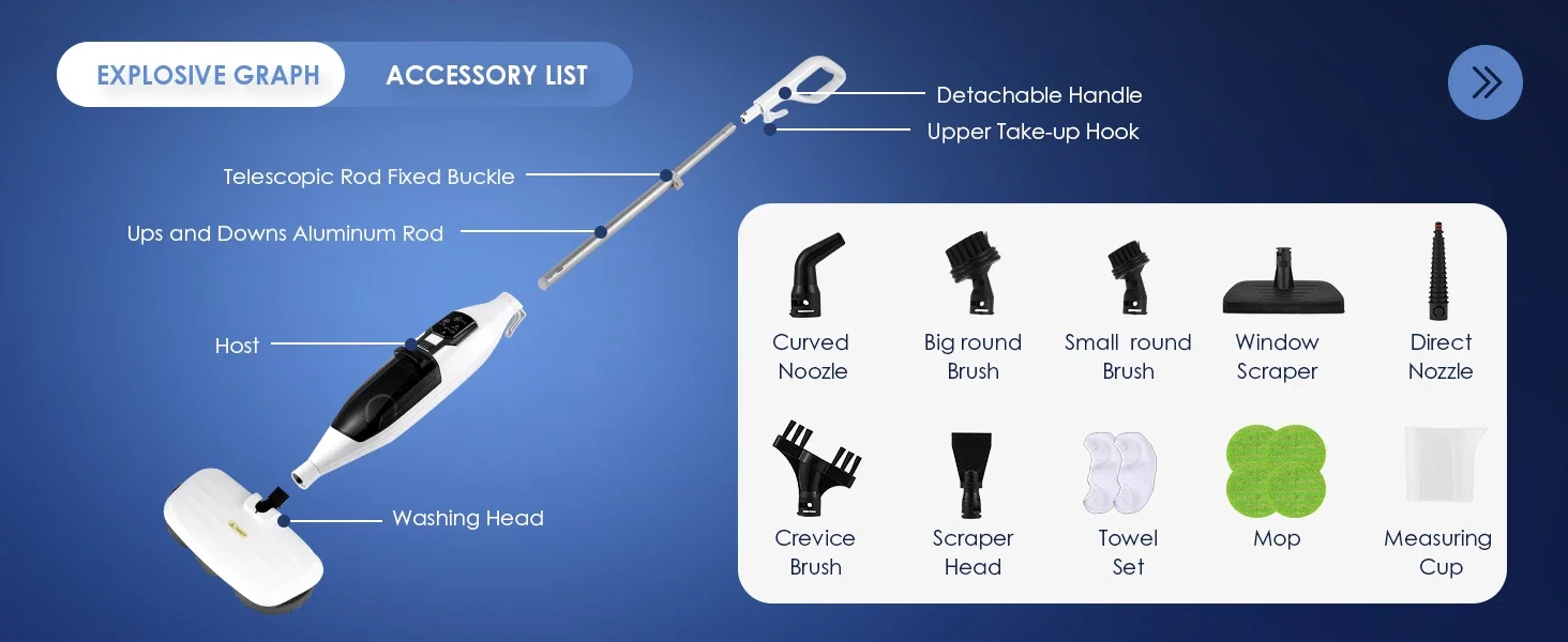 Heavy duty steam mop