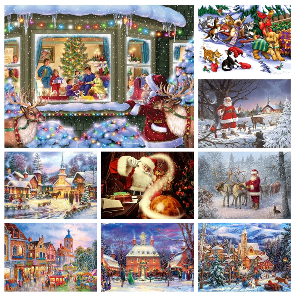 Full Square Christmas Landscape Diamond Mosaic Scenery