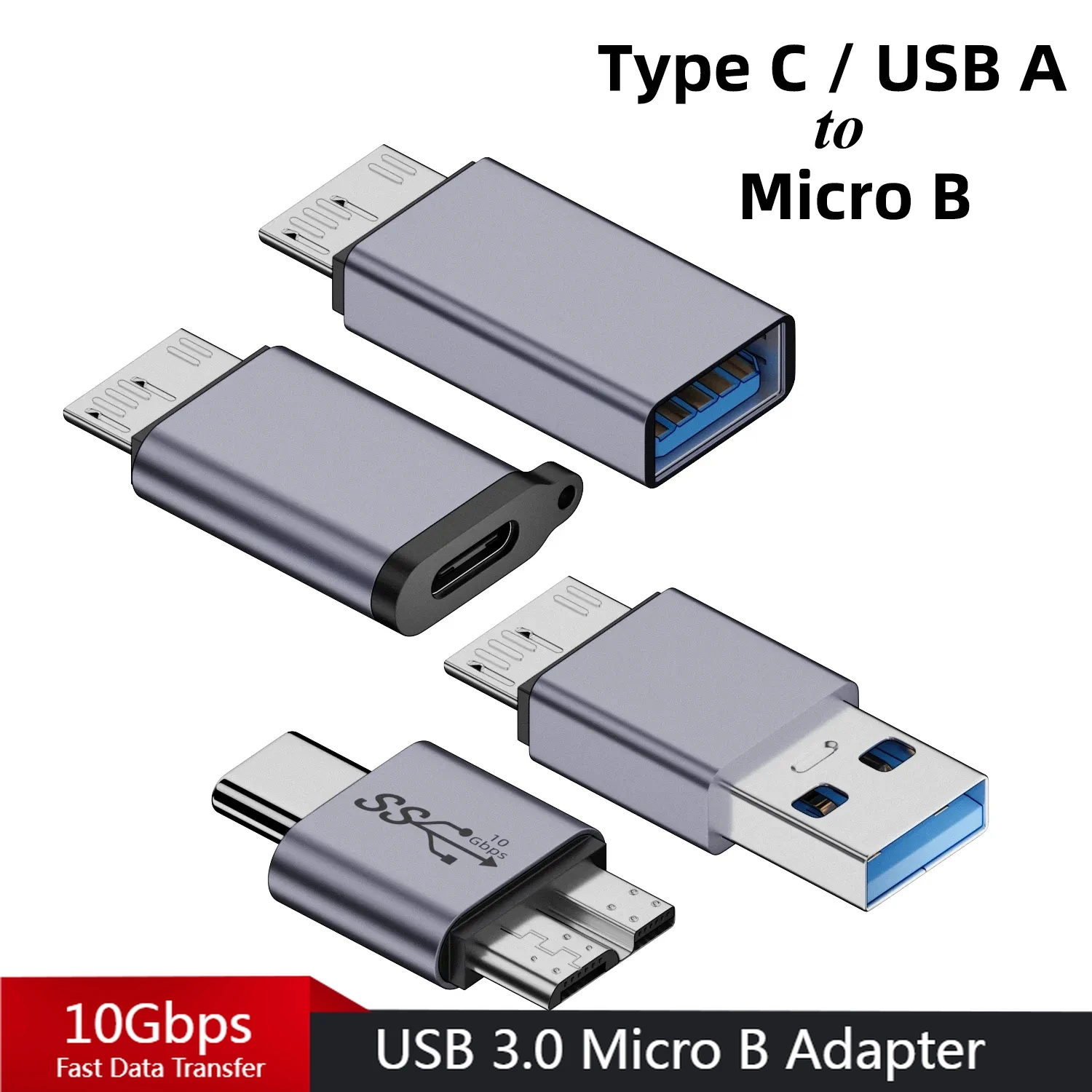 USB 3.0 마이크로 B-타입 C 어댑터 커넥터, USB A-마이크로 B 데이터 전송 변환기, 노트북 하드 드라이브 디스크 박스, 삼성 S5