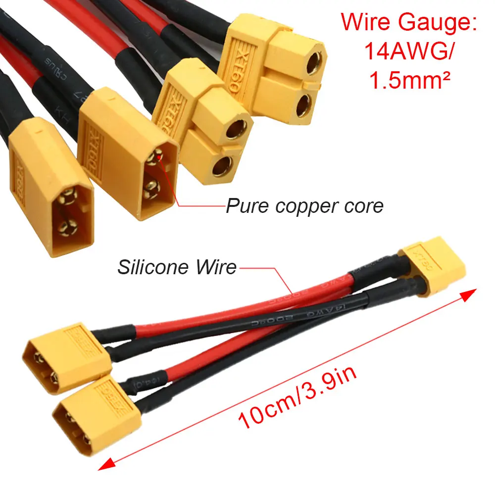 ÷  ͸ Ŀ, XT60 / Y ø Ǹ ̾, ͸  Ϳ 10 cm 14AWG