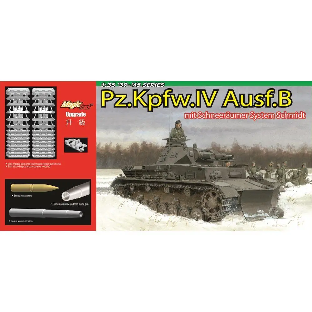 

Dragon 6764 1/35 Scale PZ. ppfw. IV Large Design. B With Snow Ploughs Schmidt Assemble Model Kit