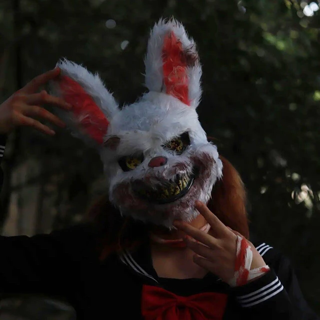 HAMAPI 使い分け バニーマスク ハロウィンコスチューム 毛皮で覆われた 