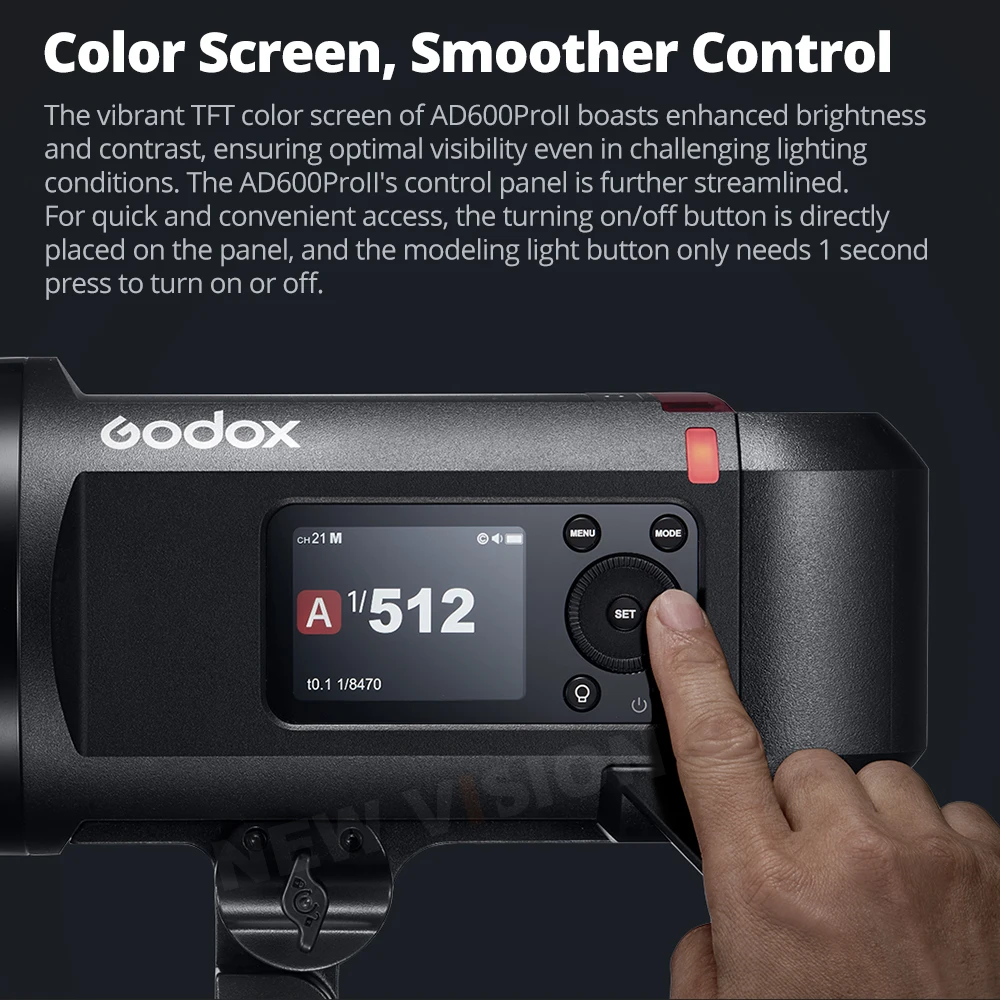 고독스 AD600PRO II 올인원 야외 플래시 600W TTL HSS 내장 리튬이온 배터리 2.4G 무선 X 시스템 카메라용 스트로브 라이트