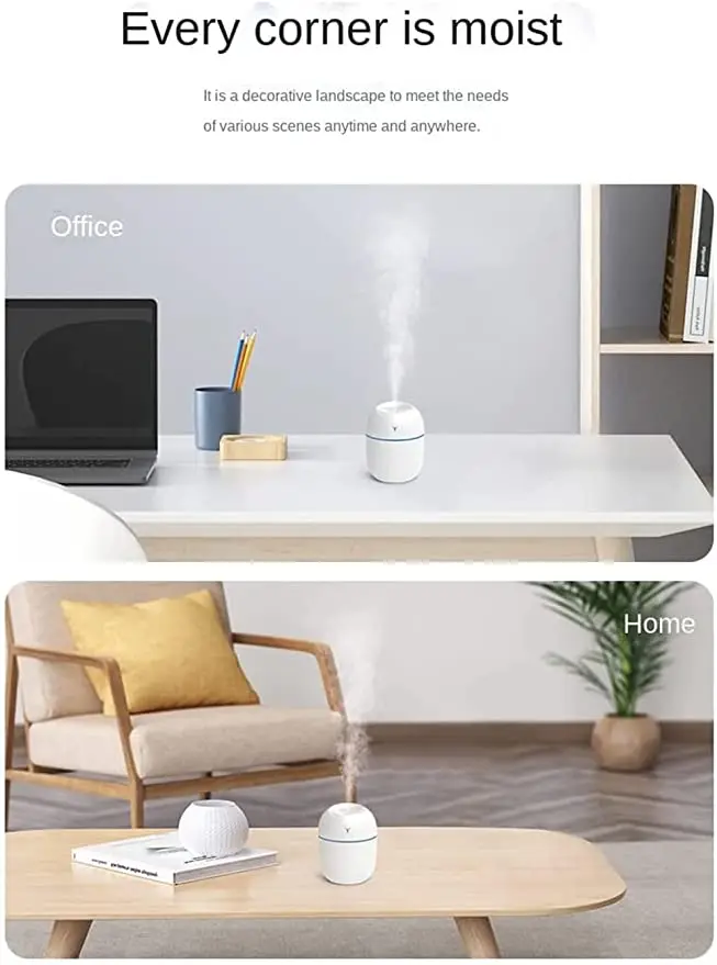 Compact Ultrasonic Aroma Diffuser and Humidifier with USB Connectivity