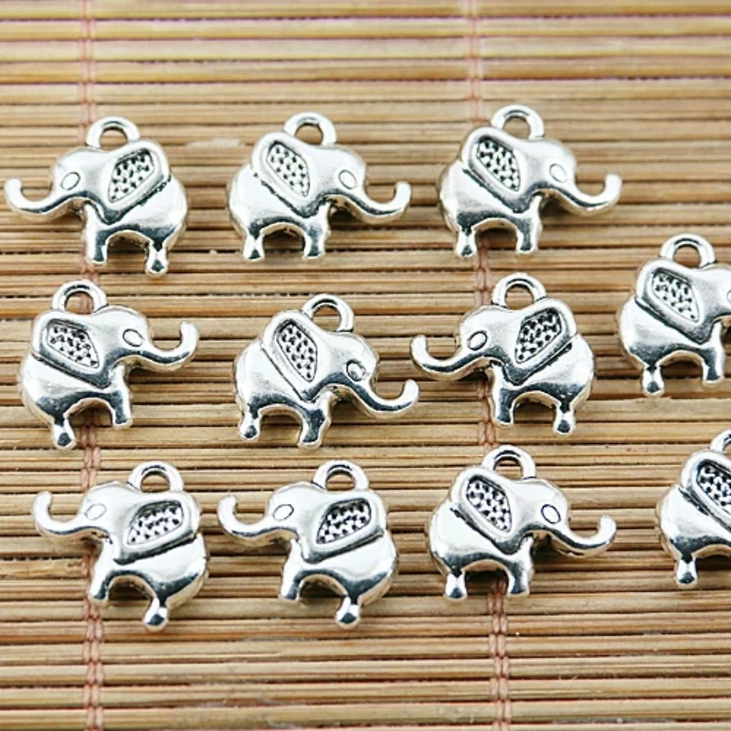 

20pcs 12mm Tibetan Silver Tone 2sided Little Elephant Charms EF1555 Charms for Jewelry Making