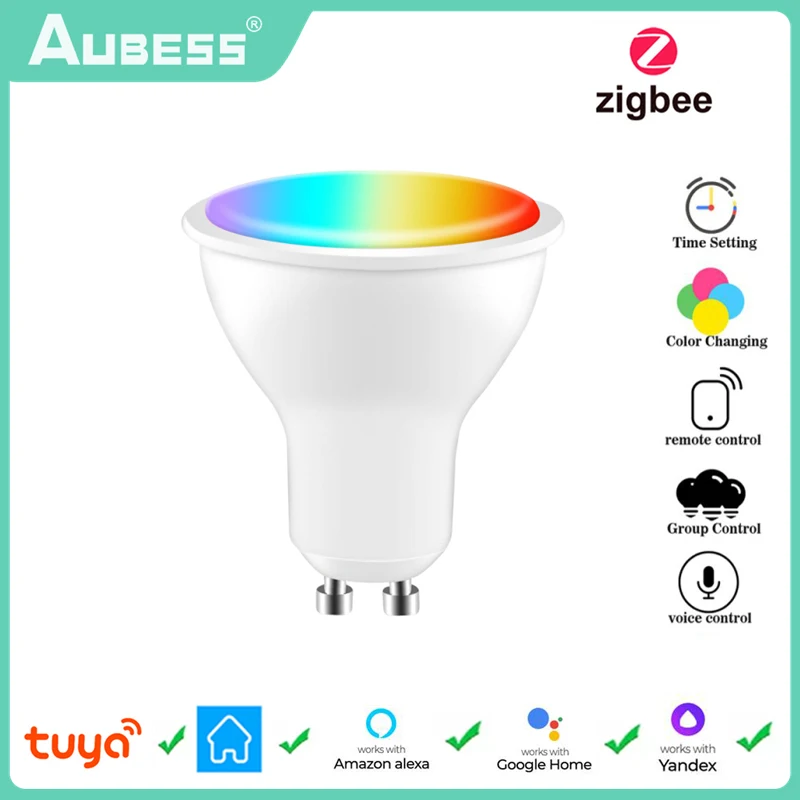 Tuya Zigbee Smart Gu10 Lampadina Faretto Rgb + Cct Dimmerabile Lampadina A Led Controllo Vocale Tramite Alexa Google Home 33 Alice